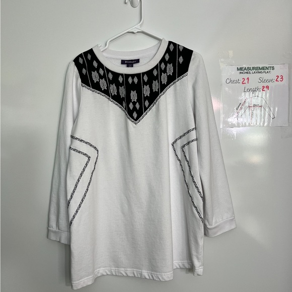 Roaman's Lightweight Knit Tunic Sweatshirt:Effortless Style and Comfort Combined - Picture 1 of 3